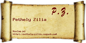 Pethely Zilia névjegykártya